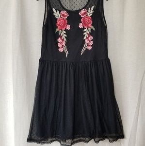 Embroidered Flower Mini Dress